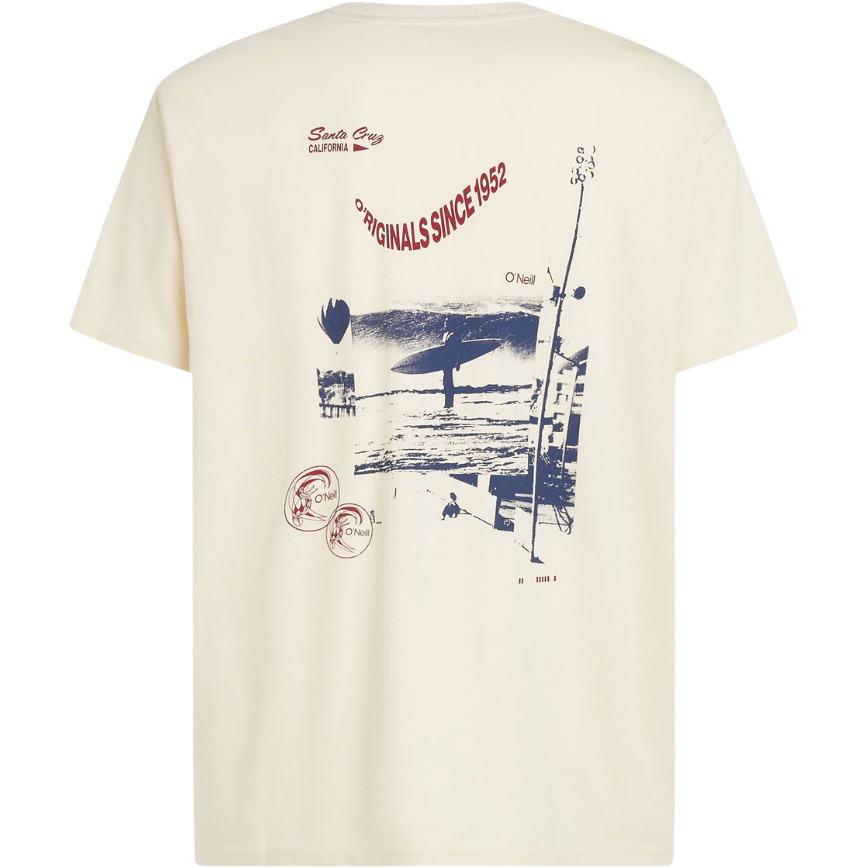 2026 O'Neill Mens O'riginals Retro Back Print T-Shirt 2850384 - Linen White